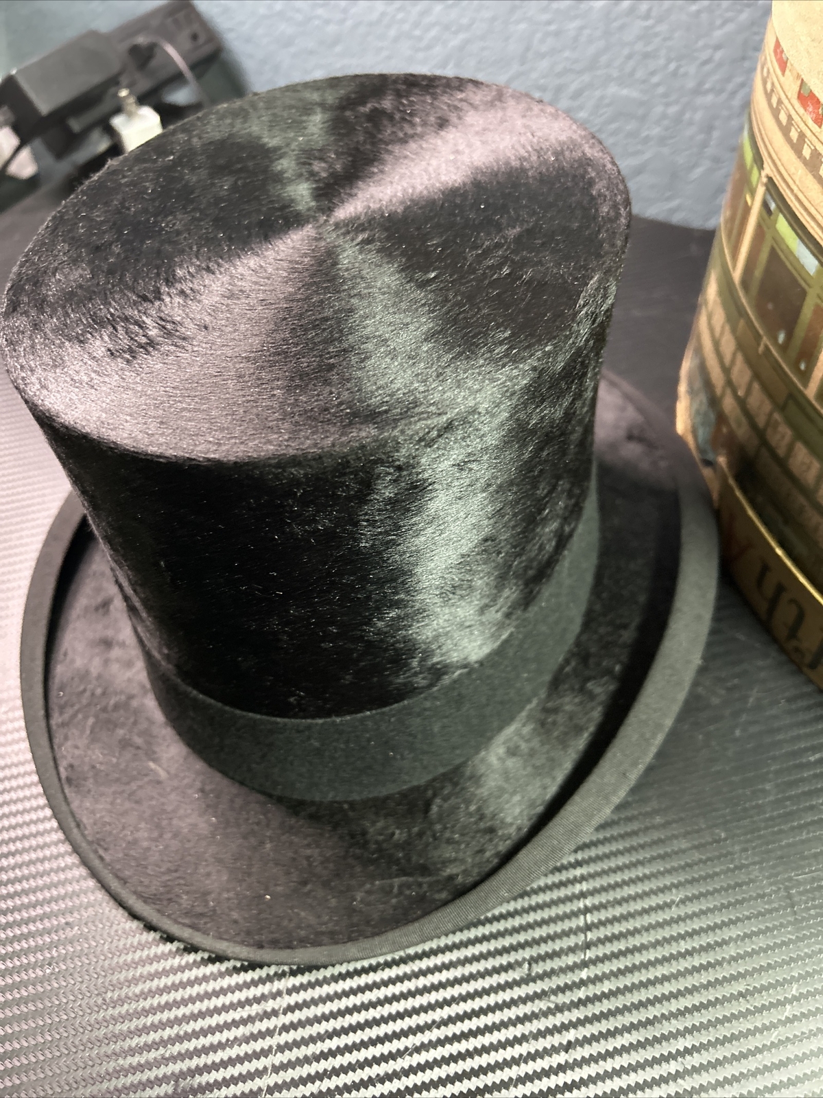 1920's Black Top Hat Satchell and Son Hatters of Lond… Gem