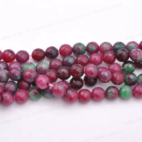 Wholesale Natural Gemstone FACETED Round Spacer Loose Beads 4MM 6MM 8MM 10MM - Picture 89 of 135