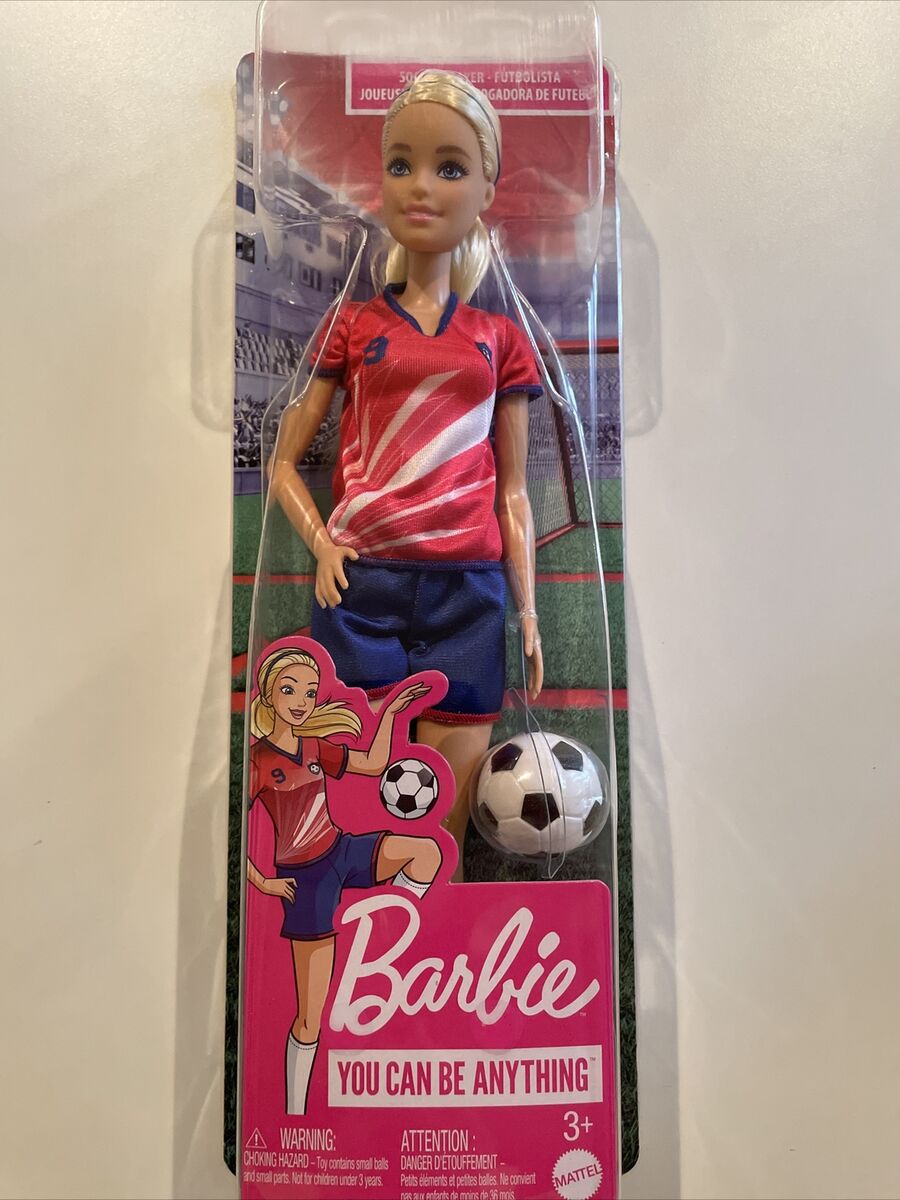 Barbie Doll Soccer Player #9 Blonde Ponytail With Soccer Ball 11