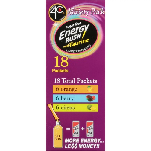 4C Energy Rush Carbonated Drink Powder Sugar Free 18 Servings 170mg Caffeine eBay