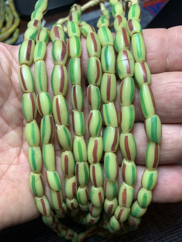 Antico melone veneziano chevron commercio africano perline bellissime! - Foto 3 di 5