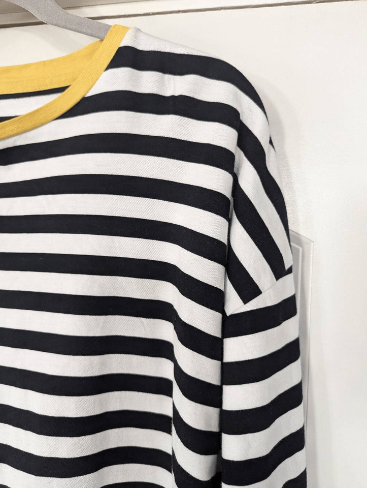 Lauren G Border Striped Mini Tee women's One Size Fits All black