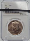 1971 P  50￠ KENNEDY HALF DOLLAR - NGC MS66 (BT358)