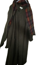 Jimmy Hourihan Irish Wool Cape Jacket Coat Green Plaid Donegal Tweed Dublin XS