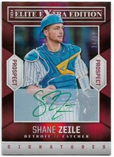 2014 Elite Extra Edition Prospect Signatures GREEN INK AUTO Shane Zeile 10/10