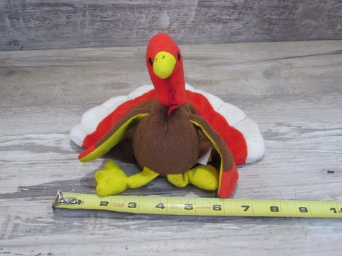 TY BEANIE BABY DE 1990 ""GOBBLES"" el PAVO con PELLETS DE PVC RARO RETIRADO #pd - Imagen 14 de 14