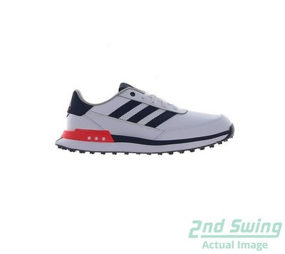 New Mens Golf Shoe Adidas 2024 S2G SL 8.5 White/Navy/Red MSRP $100