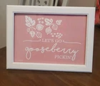 Pyrex Themed 'Let's Go Gooseberry Pickin' 5x7 Framed Print
