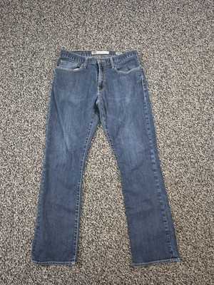 BKE Buckle Jake Straight Jeans Mens 33x31 Dark Fade Whiskered Stretch Denim
