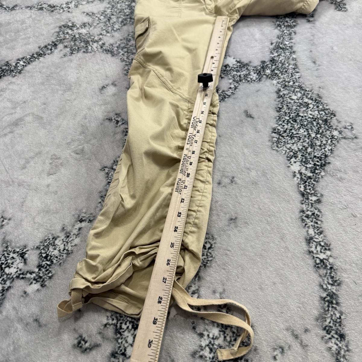 I.AM.GIA Womens Sz XS Cargo Pants Tan Ruched Leg Utility