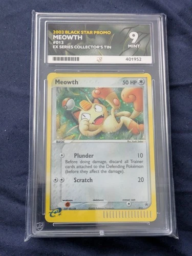 Meowth 013 Ex Series Collector's Tin Black Star Promo - ACE 9 - Low Pop!