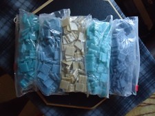 3lb approx Various Aqua/Blue tones and Ivory Glass Mosaic Tile Lot x Inch