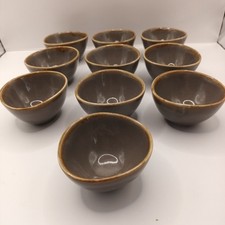 Olympia Kiln Dipping Pot x 10 - Smoke Porcelain 70mm Diameter - Hand Painted Rim