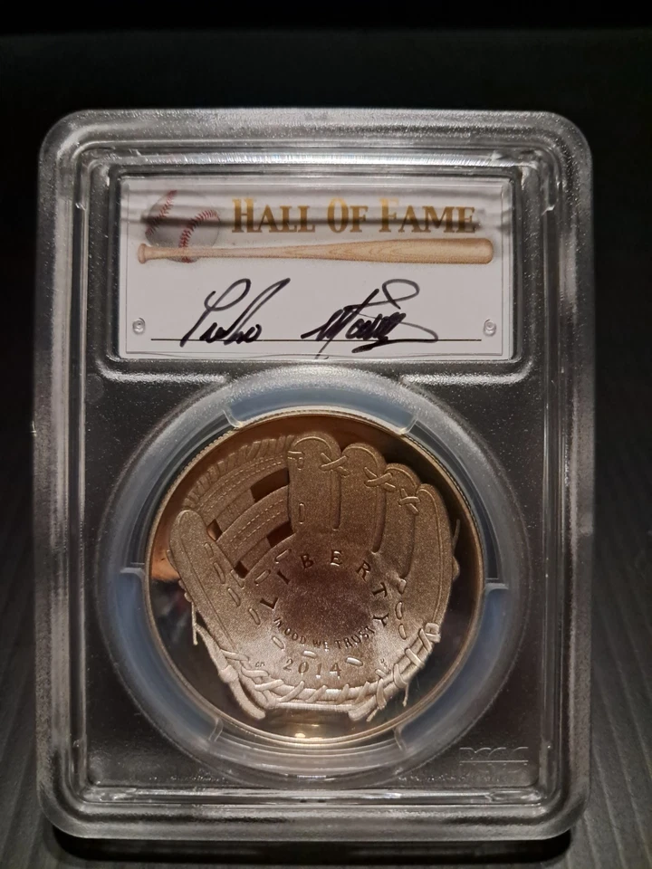 2014 P $1 Baseball Hall Of Fame Pedro Martinez Signed PCGS PR70DCAM Pop Of 473 - Image 2 of 4
