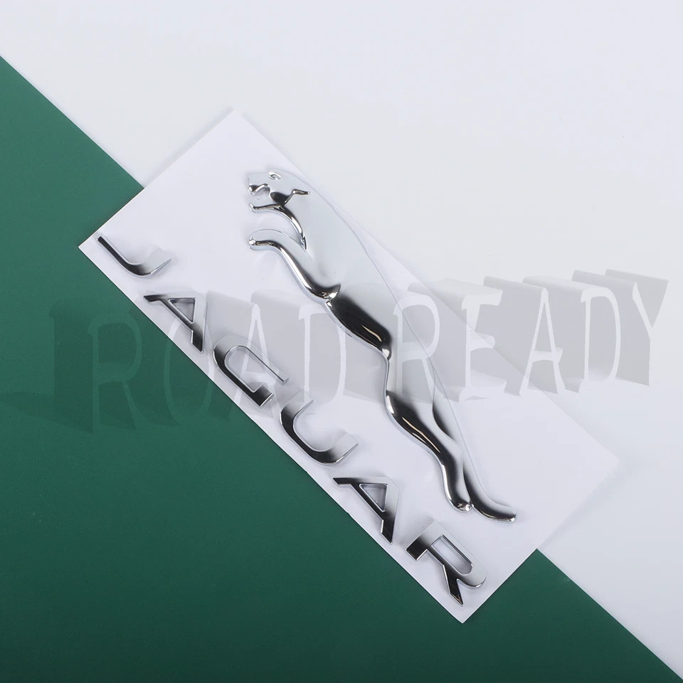 2PCChrome For Jaguar Emblem Rear Badge Decal XF XJ XK XJR XJS E X S TYPE Sticker Foto 4 de 4