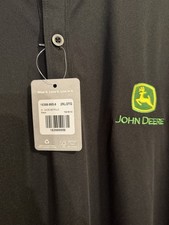 Trimark John Deere Men's 2XL Black Short Sleeve Collared Logo Polo Shirt