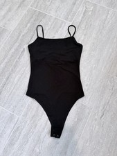 American Eagle Black Spaghetti Strap Bodysuit XS Stretch Minimal Basic