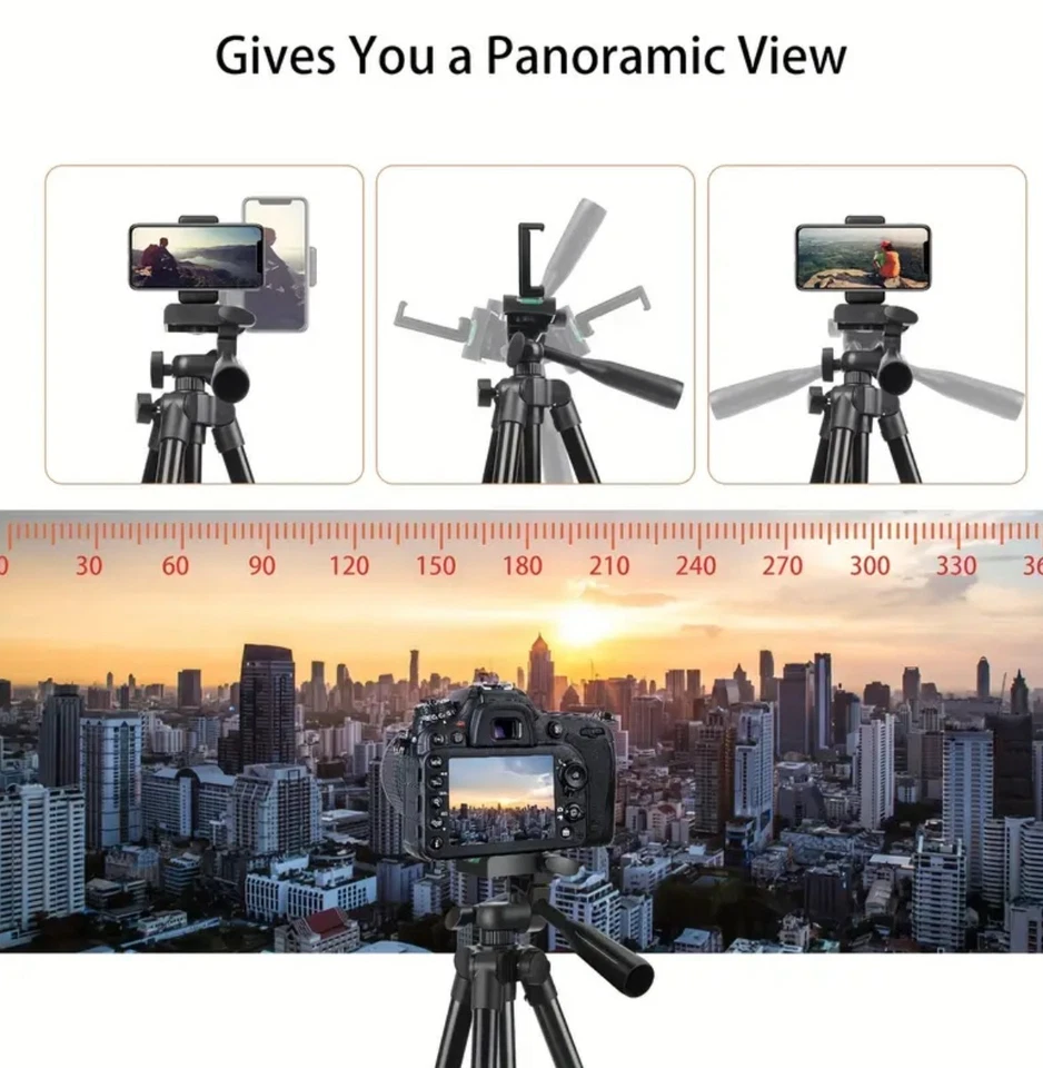 Aluminium Tripod 130cm Camera Smartphone Tripod 1/4 Inch Selfie with Bag  - Image 3 of 4