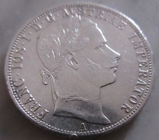 MDS AUSTRIA EMPIRE HABSBURG 1 FLORIN 1861 A  FRANZ JOSEPH I.  SILVER #