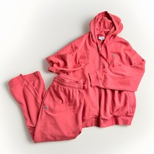 Lacoste Sport Men s 2pc Jogger Suit Hooded Zip Up Style SH1551 Red Cotton Blend
