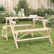 Picnic Table with Benches Solid Wood Fir 2-in-1 Convertible vidaXL