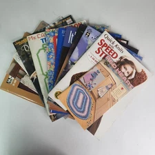 Lot of 12 Vintage Cross Stitch, Quilting, Crochet Pattern Books – Leisure Arts