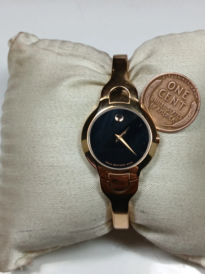 Movado 55.3.36.1520 Rose Gold Colored Black Museum Dial Women’s Bangle Watch - Image 2 of 4