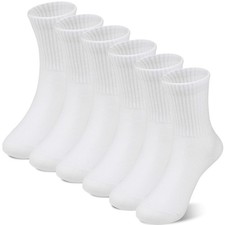Kids Athletic Socks 6-8 Years Old, Boys Girls Crew Socks 8-10 Years, 6 Pairs ...