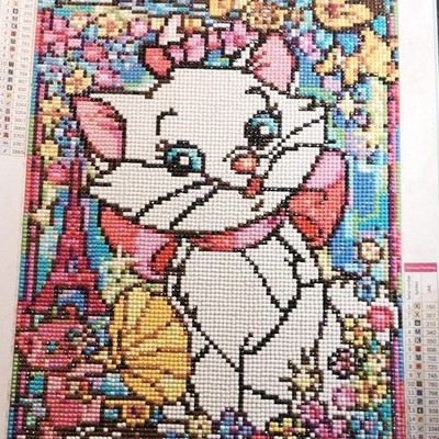 Cat Cartoon Diamond Painting Beaded Mosaic Wall Art Wall Hanging Finished