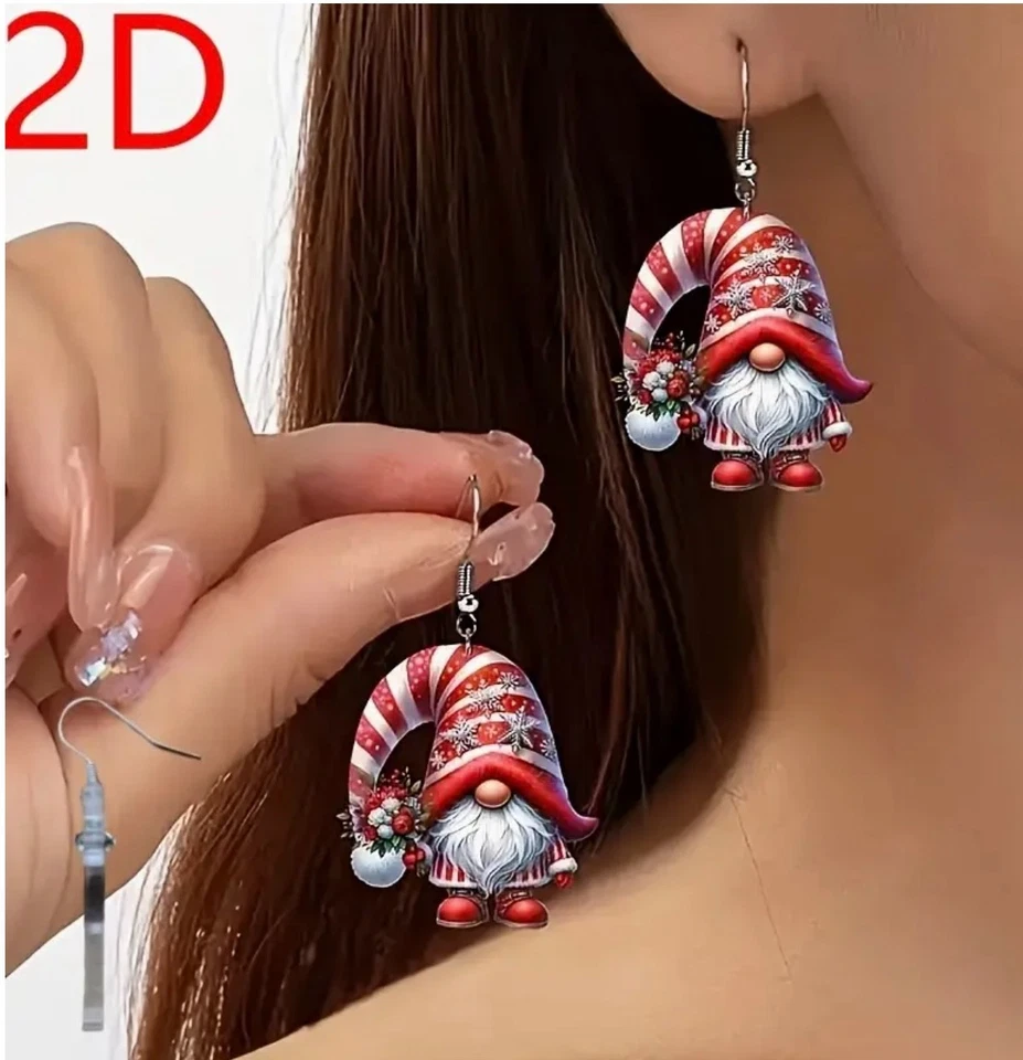 Weihnachtsohrringe  Nicolaus Kobold  Weihnachts Geschenk Ohr Schmuck Neu - Bild 3 von 3