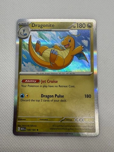 Dragonite Holo Rare Dragon Type Sv Scarlet & Violet 151 Pokemon TCG Card 149/165