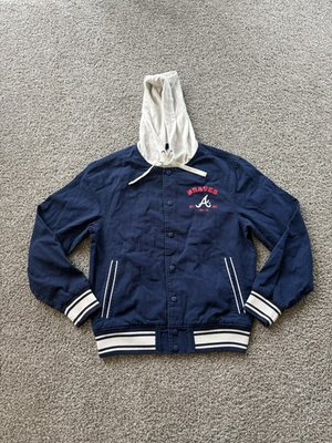 #ad Atlanta Braves Full Snap Jacket Mens S Navy Blue x Darius Rucker Collection New $65.95