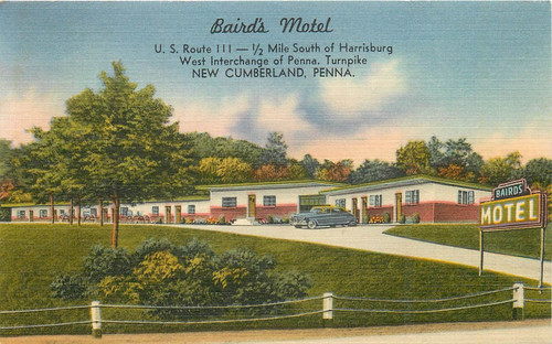 NEW CUMBERLAND PA BAIRD'S MOTEL RTE.111 1956 LINEN POSTCARD | eBay