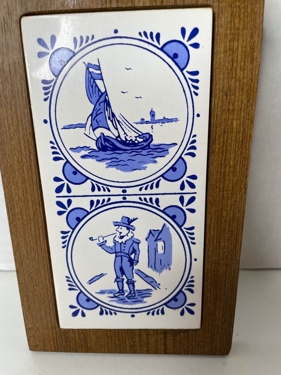Vintage Wood and Tile Wall Plaque Japan | eBay
