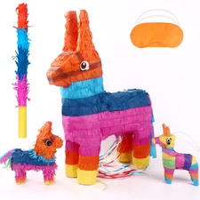 21" 3 Pack Pinatas Large Mexican Donkey Pinata For Cinco de Mayo For Birthday 