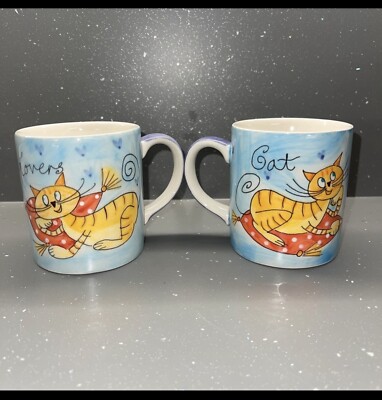 Retro Katzenliebhaber Tasse Becher Tee Kaffee Set Geschenk Debenhams Valentinstag 300ml 