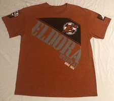 NO TAG Eldora Speedway Rossburg Ohio T-Shirt Size M/L Spellout Red Orange
