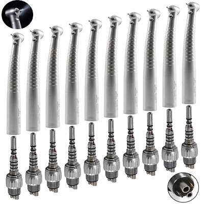 1-10 KAV Style Dental Fiber Optic High Speed Handpiece 6H LED Swivel Coupler CH