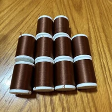 10 Spools Gudebrod Rod Winding Thread # 541 Chestnut Brown 50 Yd Spools EE