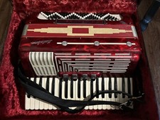 Flawless Vintage Italian-Made Masterfonic Red Accordion w/ Original Case