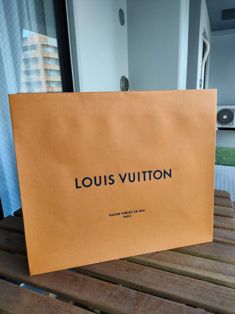 LOUIS VUITTON 15.6 X 13.25 X 6.25 Large Authentic Gift Shopping Paper Bag  Orange