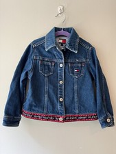 Vintage 90s Tommy Hilfiger kids jean jacket denim 4 Logo trim stars and stripes
