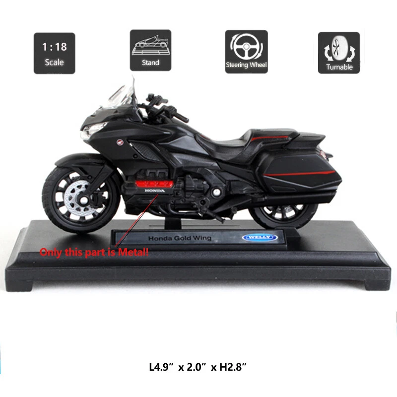 1:18 2020 Honda Gold Wing Motorcycle Model Diecast Toy Vehicle for Boys Gifts - Image 2 of 4