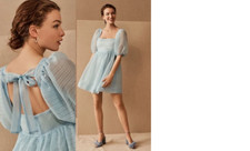 new FREE PEOPLE ORGANZA PUFF SLEEVE BHLDN mini dress 0 2