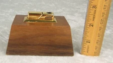 iM Corona Extar 2000 Table Lighter Gold Walnut Base Japan Vintage Parts Repair
