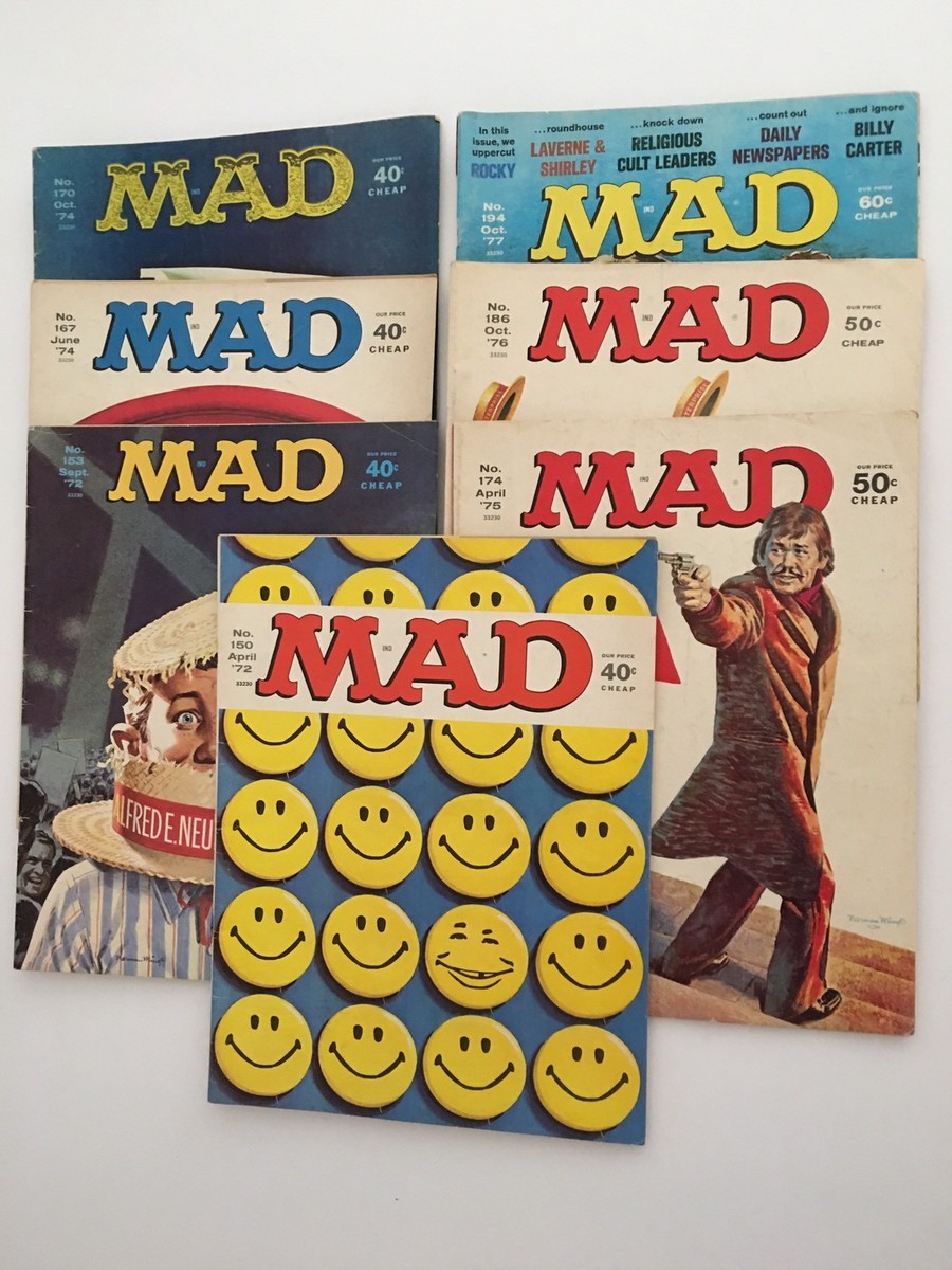 Mad Magazine 1972 - 1977 Lot of 7 (Nos. 150, 153, 167, 170
