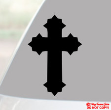 CROSS VINYL DECAL CAR WINDOW LAPTOP BUMPER STICKER GOD CHURCH RELIGIOUS JESUS