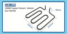 1200W TOASTER ELEMENT - BOTTOM HC0012 TX3 TX4