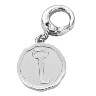 FOSSIL Charm Anhänger Rund Edelstahl mit Schlüsselmotiv Geschenk JF00038040
