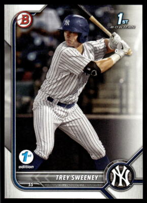 Trey Sweeney 2022 Bowman First Edition # BPPF-137 1st Base New York Yankees